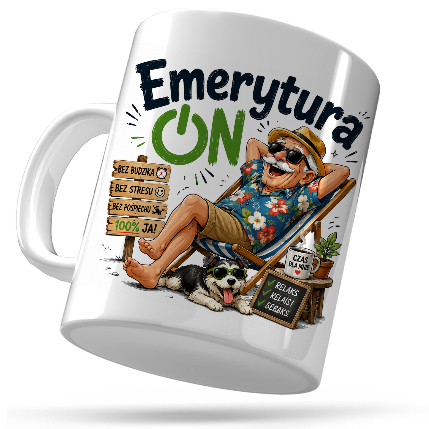 KUBEK PREZENTOWY DLA EMERYTA EMERYT EMERYTURA PREZENT CERAMIKA 330