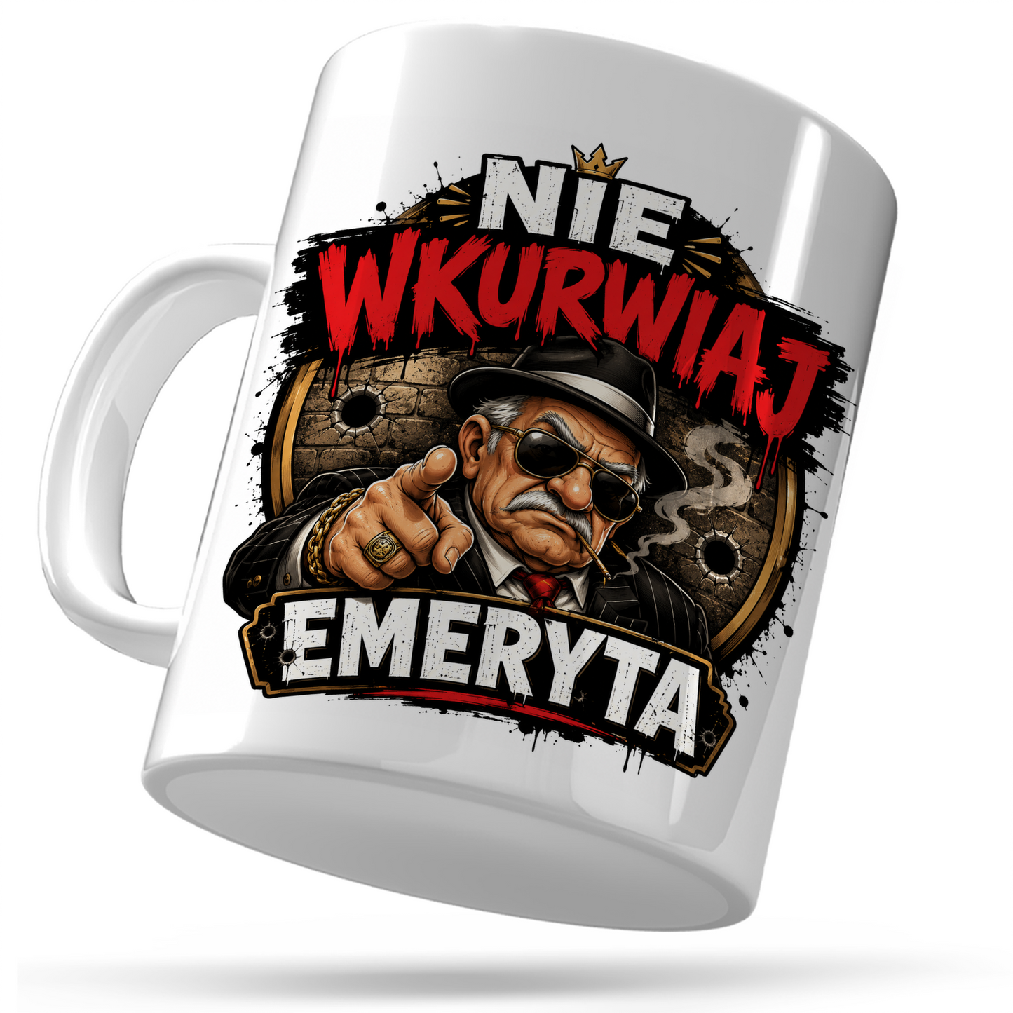KUBEK PREZENTOWY DLA EMERYTA EMERYT EMERYTURA PREZENT CERAMIKA 330