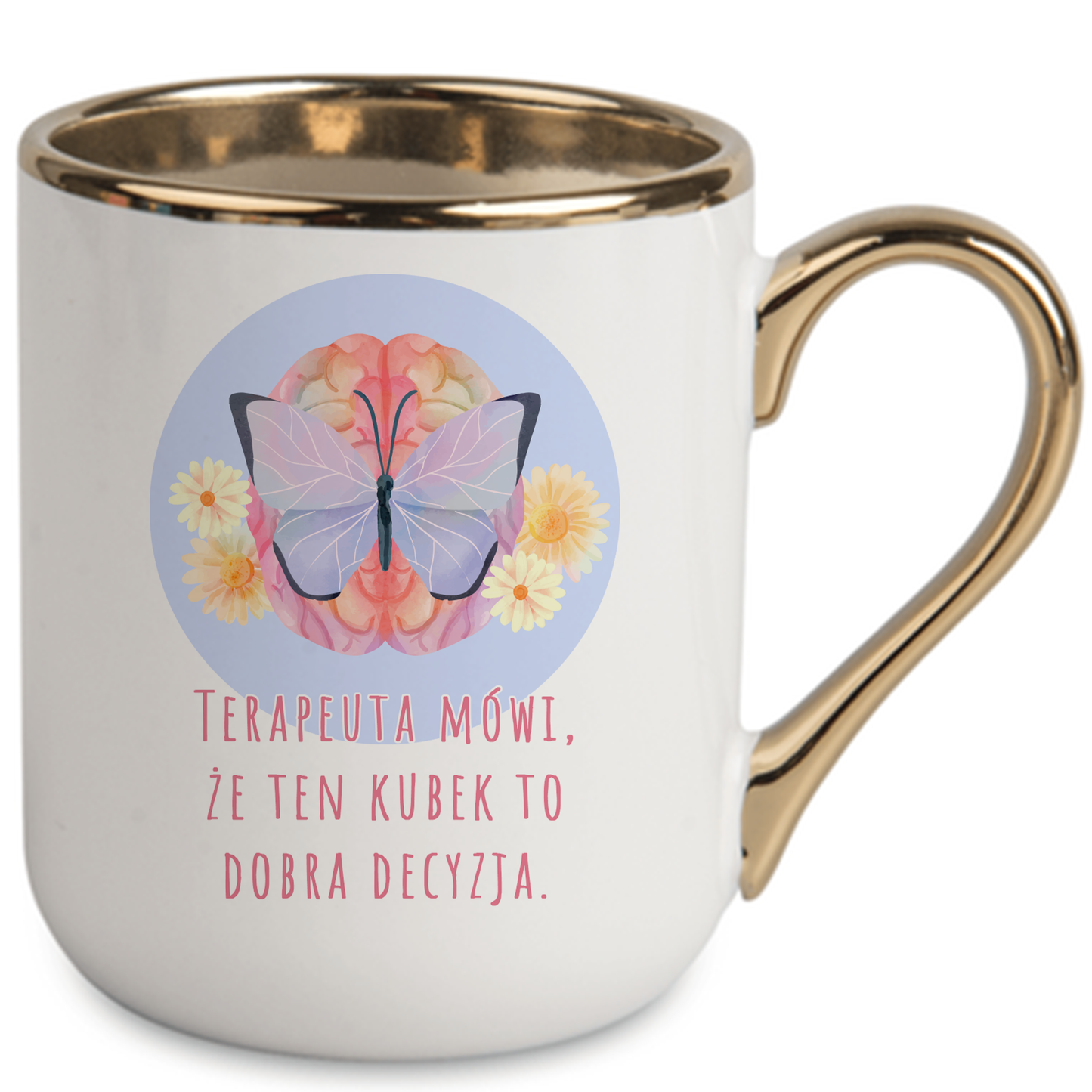 Kubek Elegant "Terapeuta mówi, że ten kubek to dobra decyzja."