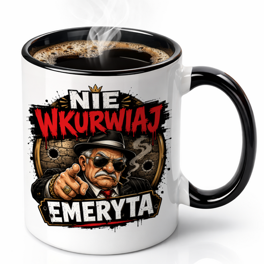 KUBEK PREZENTOWY DLA EMERYTA EMERYT EMERYTURA PREZENT CERAMIKA 330