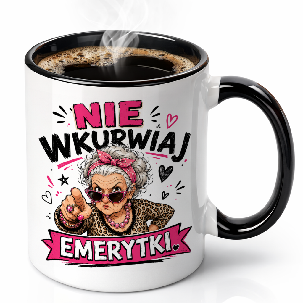 KUBEK PREZENTOWY DLA EMERYTA EMERYT EMERYTURA PREZENT CERAMIKA 330