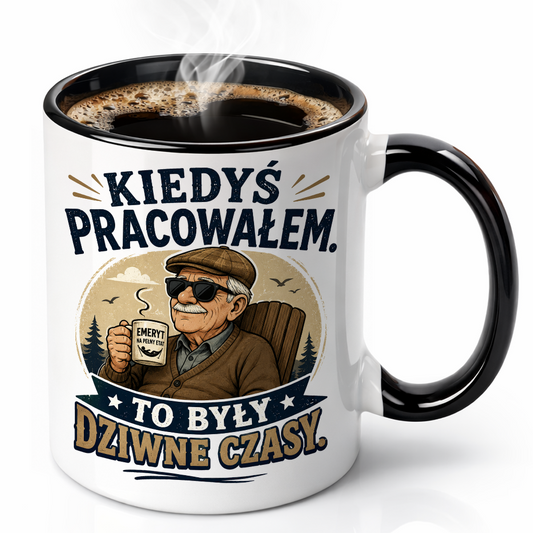 KUBEK PREZENTOWY DLA EMERYTA EMERYT EMERYTURA PREZENT CERAMIKA 330