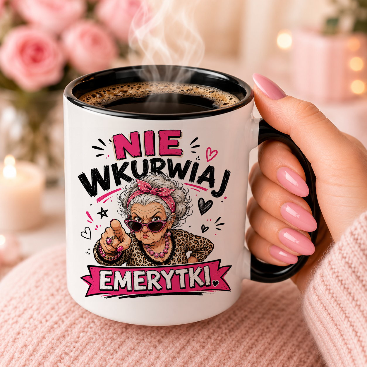 KUBEK PREZENTOWY DLA EMERYTA EMERYT EMERYTURA PREZENT CERAMIKA 330