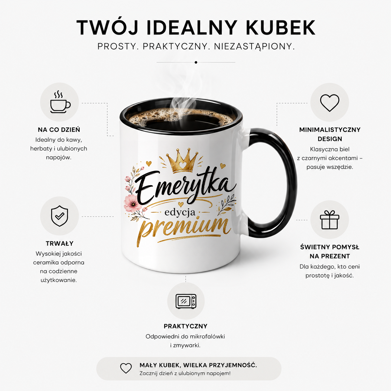 KUBEK PREZENTOWY DLA EMERYTA EMERYT EMERYTURA PREZENT CERAMIKA 330