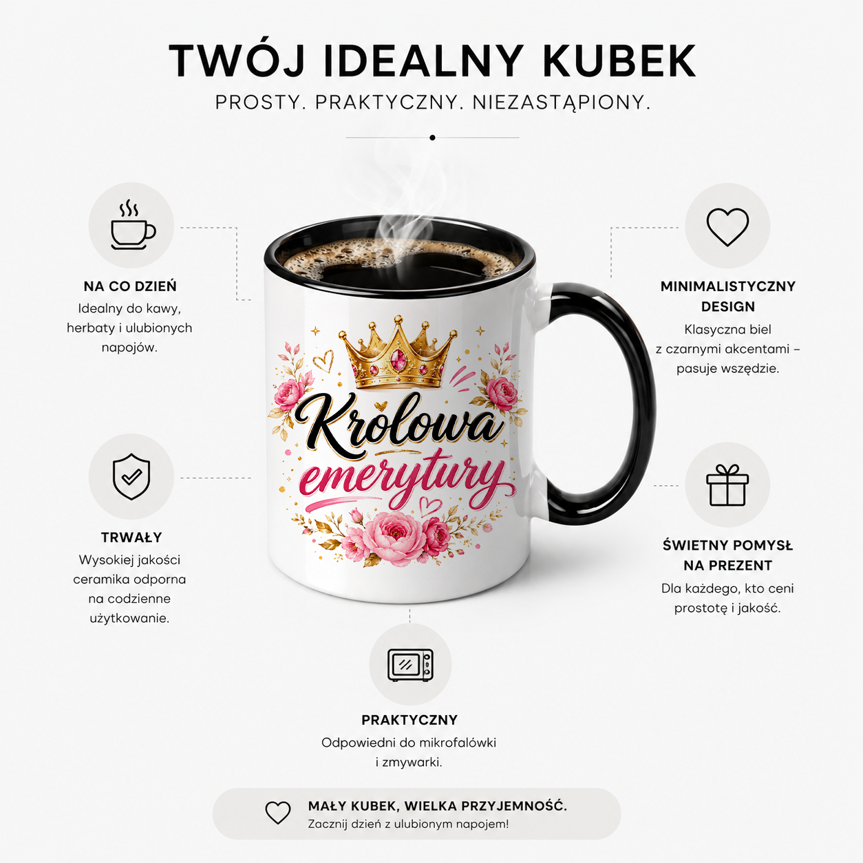 KUBEK PREZENTOWY DLA EMERYTA EMERYT EMERYTURA PREZENT CERAMIKA 330
